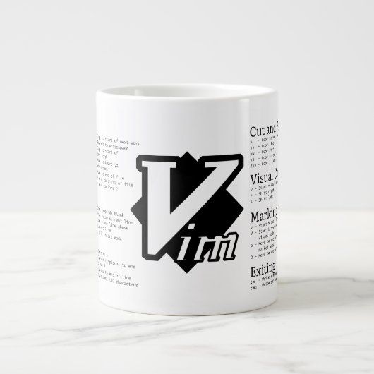 VIM Cheat Sheet-Tasse Jumbo-Tasse (Vorderseite)