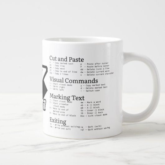 VIM Cheat Sheet-Tasse Jumbo-Tasse (Rechts)