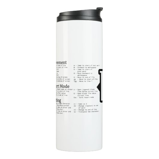 VIM Cheat Sheet-Tasse Thermosbecher (Nach links gedreht)