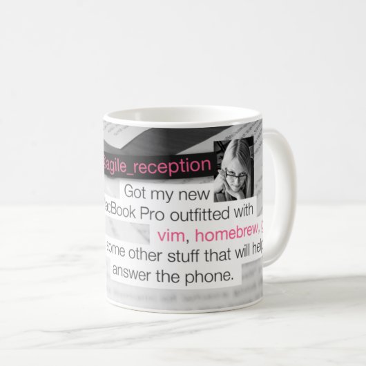 Vim, Zuhause Brew und git Kaffeetasse (VorderseiteRechts)