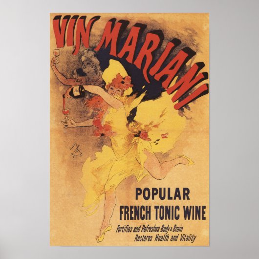 Vin Mariani Dancing Girl Pouring Wine Poster (Vorne)