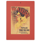 Vin Mariani Tänzerin-strömender Wein Klemmbrett (Rückseite)