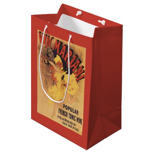 Vin Mariani Tänzerin-strömender Wein Mittlere Geschenktüte (Vorderseite Schrägansicht)
