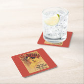 Vin Mariani Tänzerin-strömender Wein Rechteckiger Pappuntersetzer (Vor Ort)