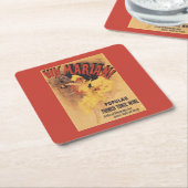 Vin Mariani Tänzerin-strömender Wein Rechteckiger Pappuntersetzer (angewinkelt)