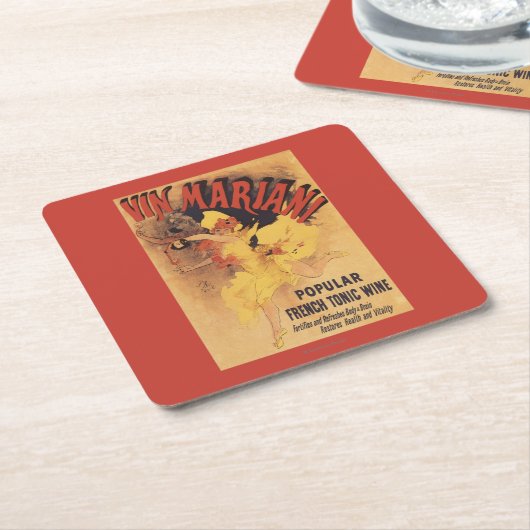 Vin Mariani Tänzerin-strömender Wein Rechteckiger Pappuntersetzer (angewinkelt)
