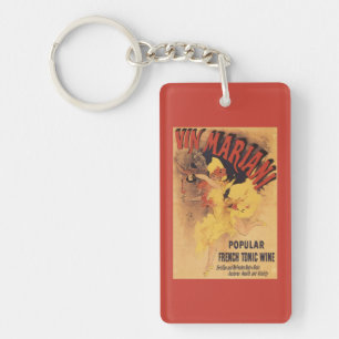 Vin Mariani Tänzerin-strömender Wein Schlüsselanhänger