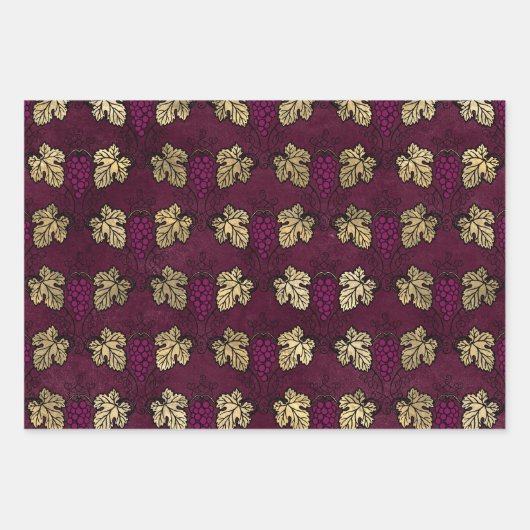 Vin Rouge French Red Wine Geschenkpapier Set (Vorderseite 2)