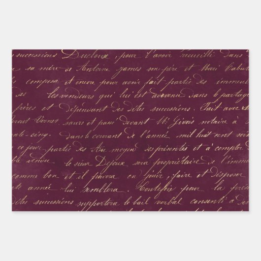 Vin Rouge French Red Wine Geschenkpapier Set (Vorderseite)