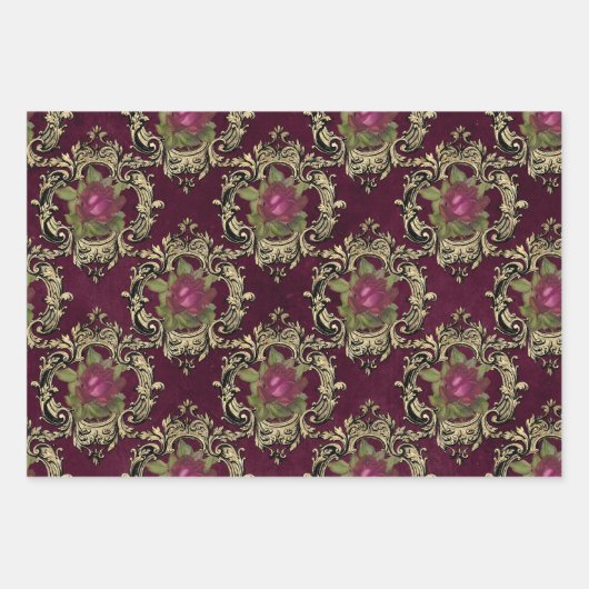 Vin Rouge French Red Wine Geschenkpapier Set (Vorderseite)