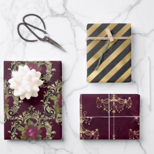 Vin Rouge French Red Wine Geschenkpapier Set