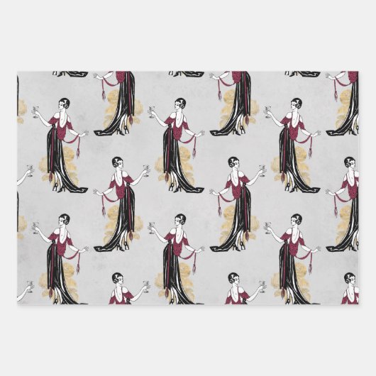 Vin Rouge French Wine Geschenkpapier Set (Vorderseite)