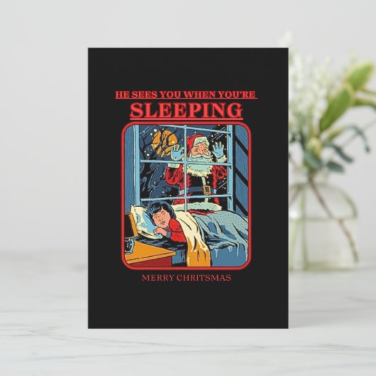 vin tage card Frohe Weihnachtssanta Weihnachten (Stehend Vorderseite)