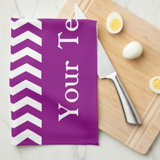 Vina del Mar Lila Wave Zickzack anpassbar Geschirrtuch (Viertel Falte)