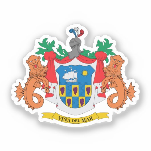 Viña del Mar Wappen, Chile Aufkleber (Vorderseite)