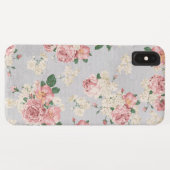 Vinage Floral Muster Grau Textur Case-Mate iPhone Hülle (Rückseite (Horizontal))