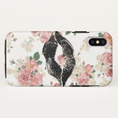 Vinage Floral Pattern Black Lipstick Kiss Case-Mate iPhone Hülle (Rückseite (Horizontal))