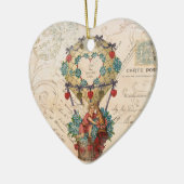 Vinage französische Valentiner Herzverzierung Keramikornament (Links)