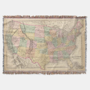 Vinage Karte der Vereinigten Staaten (1873) Decke