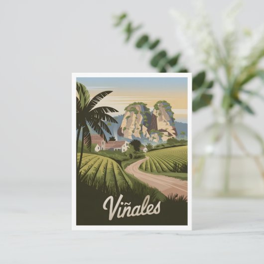 Viñales Cuba Vintag Postkarte (Stehend Vorderseite)
