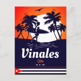 Vinales Palm Tree Cuba Vintag Souvenirs Postkarte