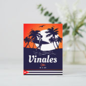 Vinales Palm Tree Cuba Vintag Souvenirs Postkarte (Stehend Vorderseite)