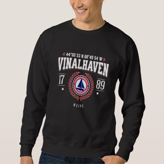 Vinalhaven Maine Nautical Sailboat Beach Souvenir  Sweatshirt (Vorderseite)