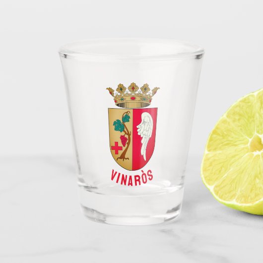 Vinaròs Wappen - Gemeinde Valenciana Schnapsglas (Vorderseite)