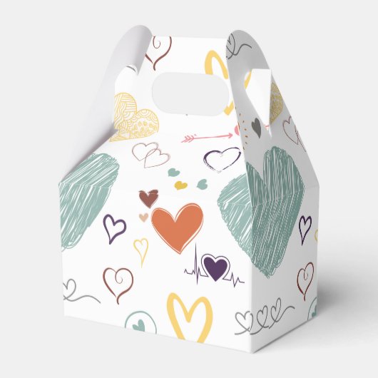 Vinatfarben Herzmuster Geschenkschachtel (Rückseite)