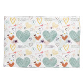 Vinatfarben Herzmuster Kissenbezug (Rückseite)