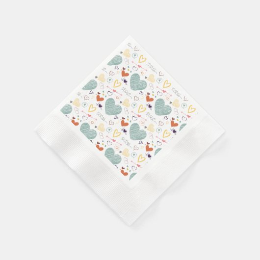 Vinatfarben Herzmuster Serviette (Ecke)