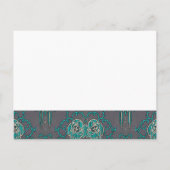 Vinatge Aqua on Gray Wedding Einladung (Rückseite)