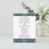 Vinatge Aqua on Gray Wedding Einladung (Stehend Vorderseite)