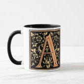 Vinatge Black & Gold Letter 'A' - Tasse (Links)