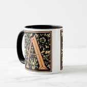 Vinatge Black & Gold Letter 'A' - Tasse (Vorderseite Links)