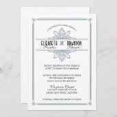 Vinatge Deko-Silber u. schwarze Einladung (Vorne/Hinten)