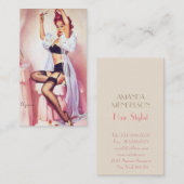 Vinatge Friseur-Button oben Visitenkarte (Vorne/Hinten)