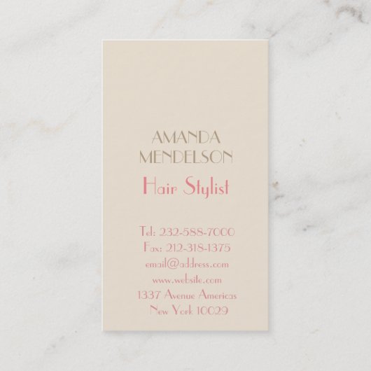 Vinatge Friseur-Button oben Visitenkarte (Rückseite)