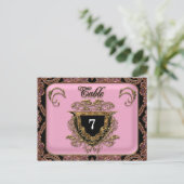 Vinault Viktorianisch Wedding Tischnummer Card (Stehend Vorderseite)