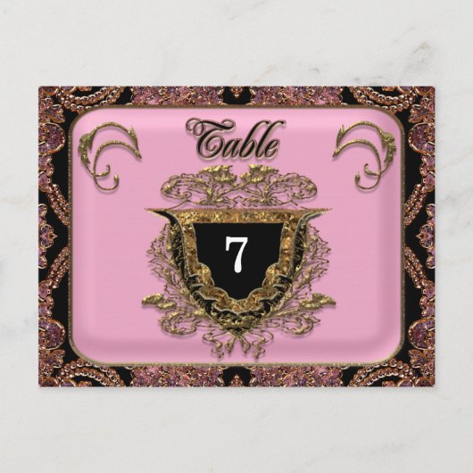 Vinault Viktorianisch Wedding Tischnummer Card (Vorderseite)