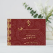 Vinayaka Wedding RSVP Cards Karte (Stehend Vorderseite)