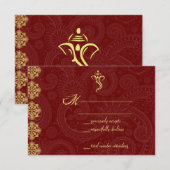 Vinayaka Wedding RSVP Cards Karte (Vorne/Hinten)