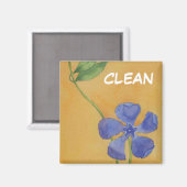 "Vinca" Dish Washer Status Floral Magnet (Vorderseite/Rückseite)