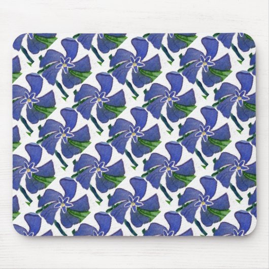 "Vinca Vine" gepolstertes Muster florales Mousepad (Vorne)