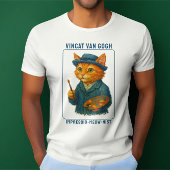 Vincat Van Gogh Impressio-meow-nist Funny T-Shirt