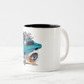 Vince Crain GOATINATOR Blau 1965 GTO Zweifarbige Tasse (VorderseiteRechts)