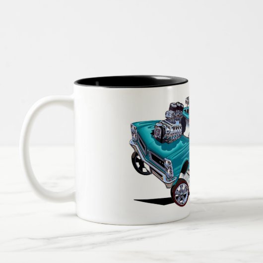 Vince Crain GOATINATOR Blau 1965 GTO Zweifarbige Tasse (Links)