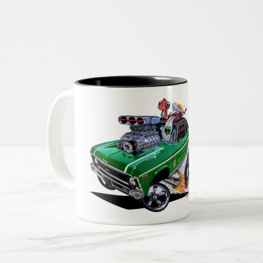 Vince Crain High Octane Art präsentiert "SUPER NOV Zweifarbige Tasse (Vorderseite Links)