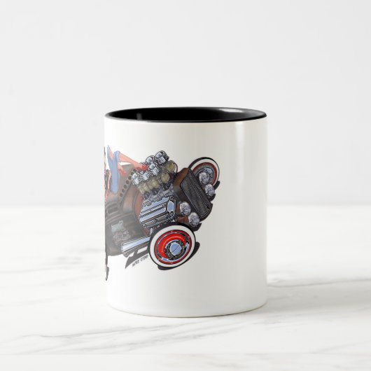 Vince Crains High Octane Art, 1930er Rusty Rat Rod Zweifarbige Tasse (Mittel)