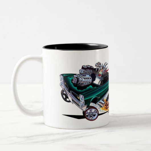 Vince Crains High Octane Art, 1966 GTO Goatinator Zweifarbige Tasse (Links)